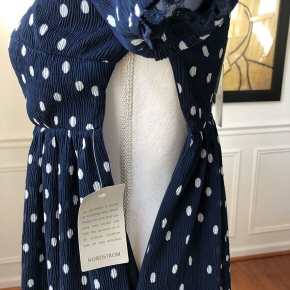 1901 Polka Dot Chiffon Fit & Flare Dress NWT S SP - Picture 6 of 12